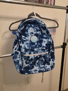 Pura Vida Classic Backpack Blue Tie Dye School Travel Bookbag